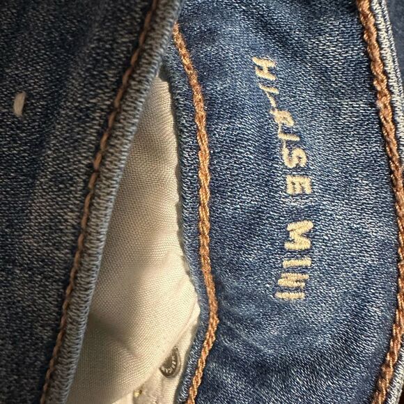 American Eagle High Rose Destructed Jean Skirt - Size 4 - Picture 9 of 10